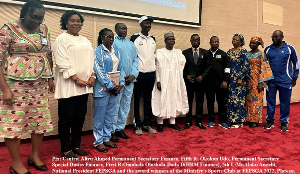 FEDERAL MINISTRY OF FINANCE PRESENTS AWARD TO FEPSGA 2022 GOLD WINNERS