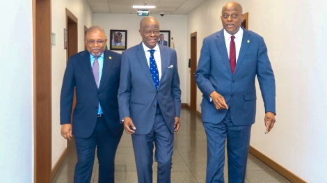 From Left to Right
1. Mr. Philip Ikeazor , Deputy Governor , Financial System Stability Directorate. CBN
2. Wale Edun: Honourable Minister of Finance and Coordinating Minister of the Economy.
3. Olayemi Cardoso : CBN Governor.