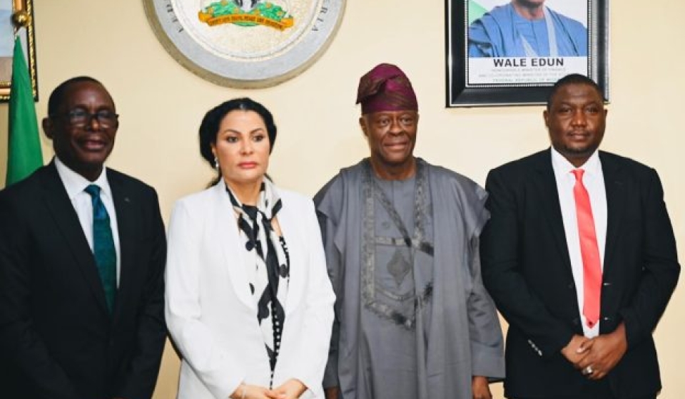 The Minister of Finance and Coordinating Minister of the Economy, Mr. Wale Edun (3rd left) and the Minister of State for Finance, Dr. Doris Uzoka-Anite pose for a group photo with the newly appointed MD/CEO Nigeria Deposit Insurance Corporation (NDIC), Mr. Thompson Oludare Sunday (1st left) and Executive Director (Operations) NDIC, Dr. Kabir Sabo Katata (1st right) during their inauguration as the new NDIC Management by the Honourable Minister in Abuja.
