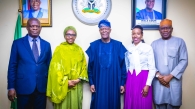 L-R
1. The Permanent Secretary Special Duties Federal Ministry of Finance Mr Raymond Omenka Omachi 
2.    The Executive. Director for
Angola, Nigeria and South Africa (ANSA) Constituency at the World Bank,  Mrs 
Zainab Shamsuna Ahmed 
3. The Honourable Minister of Finance and Coordinating Minister of the Economy Mr Wale Edun. 
4. The Special Adviser to the President on Finance and Economy Mrs Sayande Okoli and 
5. Director, International Economic Relations (IER-FMF), Federal Ministry of Finance Mr 
George Stanley, in a group photograph shortly after the meeting with the ED, at the Ministry’s Headquarters, Abuja,  weekend.
